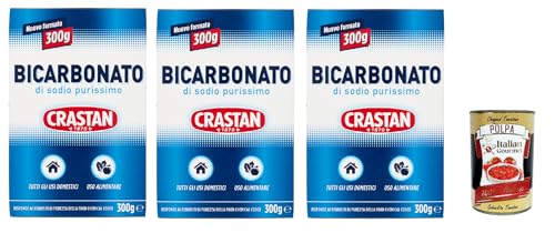 Crastan Bicarbonato di sodio purissimo reines Natriumbicarbonat für den Heimgebrauch und für Lebensmittel 3x 300g + Italian Gourmet polpa 400g von Italian Gourmet E.R.