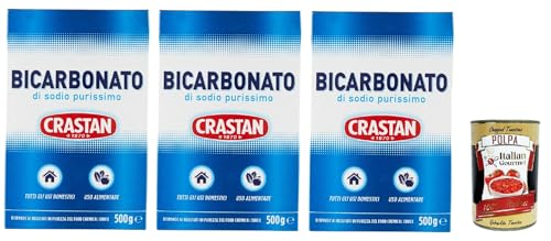 Crastan Bicarbonato di sodio purissimo reines Natriumbicarbonat für den Heimgebrauch und für Lebensmittel 3x 500g + Italian Gourmet polpa 400g von Italian Gourmet E.R.