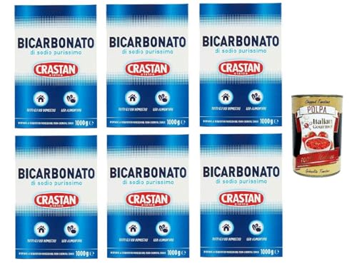 Crastan Bicarbonato di sodio purissimo reines Natriumbicarbonat für den Heimgebrauch und für Lebensmittel 6x 1000g + Italian Gourmet polpa 400g von Italian Gourmet E.R.