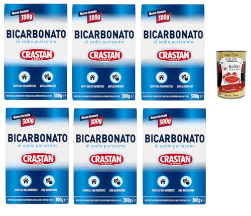 Crastan Bicarbonato di sodio purissimo reines Natriumbicarbonat für den Heimgebrauch und für Lebensmittel 6x 300g + Italian Gourmet polpa 400g von Italian Gourmet E.R.