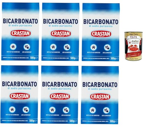 Crastan Bicarbonato di sodio purissimo reines Natriumbicarbonat für den Heimgebrauch und für Lebensmittel 6x 500g + Italian Gourmet polpa 400g von Italian Gourmet E.R.