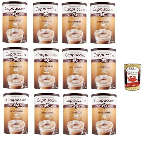 Crastan Cappuccino Classico da zuccherare Instantkaffee, Cappuccino löslicher ungesüßt 12x 250g + Italian Gourmet polpa 400g von Italian Gourmet E.R.