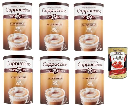 Crastan Cappuccino Classico da zuccherare Instantkaffee, Cappuccino löslicher ungesüßt 6x 250g + Italian Gourmet polpa 400g von Italian Gourmet E.R.