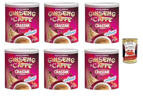 Crastan Ginseng e caffe' solubile, ungesüßt Instant Ginseng & Kaffee Drink 6x (200 gr 25 Tassen) Original aus Italien! + Italian Gourmet polpa 400g von Italian Gourmet E.R.