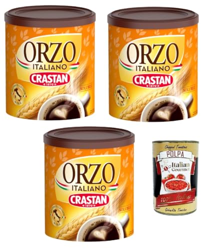 Crastan Orzo 100% italien Instant lösliche Gerste Getreidekaffee Kaffee 3x 120gr + Italian Gourmet polpa 400g von Italian Gourmet E.R.