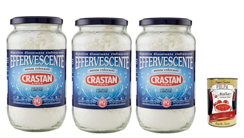 Crastan effervescente con succo Limone, Erfrischendes Verdauungs-Auflösen mit Zitronengeschmack 3x 250gr + Italian Gourmet polpa 400g von Italian Gourmet E.R.