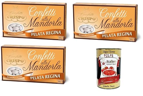 Crispo- Confetti alla Mandorla "Pelata Regina" Bianchi Mandeldragees Weiße „Pelata Regina“ 3x1kg+ Italian Gourmet polpa 400g von Italian Gourmet E.R.