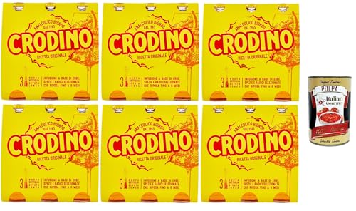 Crodino aperitivo biondo, 18x 175 ml, alkoholfreier Aperitif bitter, Italienischer nicht -alkoholischer Aperitif bereit zu trinken + Italian Gourmet polpa 400g von Italian Gourmet E.R.