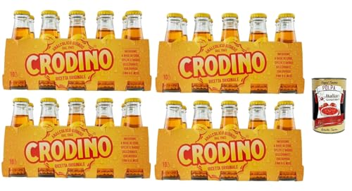 Crodino aperitivo biondo, 40x 100 ml, alkoholfreier Aperitif bitter, Italienischer nicht -alkoholischer Aperitif bereit zu trinken + Italian Gourmet polpa 400g von Italian Gourmet E.R.