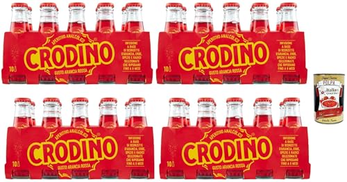 Crodino arancia rossa, Crodino rot orange 40x 100 ml Aperitif bitter, Italienischer nicht -alkoholischer Aperitif bereit zu trinken + Italian Gourmet polpa 400g von Italian Gourmet E.R.