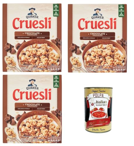 Cruesli Knusprige Getreideflocken mit Schokolade, 3x375 g + Italian Gourmet polpa 400g von Italian Gourmet E.R.