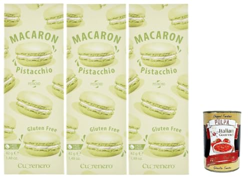 Cuorenero Macaron Pistacchio, gluten frei, gluten free, Kosher, Macaron Pistaziencreme 3x 42g + Italian Gourmet polpa 400g von Italian Gourmet E.R.