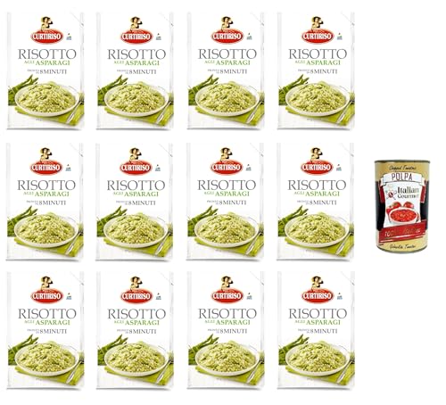 Curtiriso Risotto agli Asparagi Spargelrisotto ist in 8 Minuten fertig 12x 175gr + Italian gourmet polpa 400g von Italian Gourmet E.R.