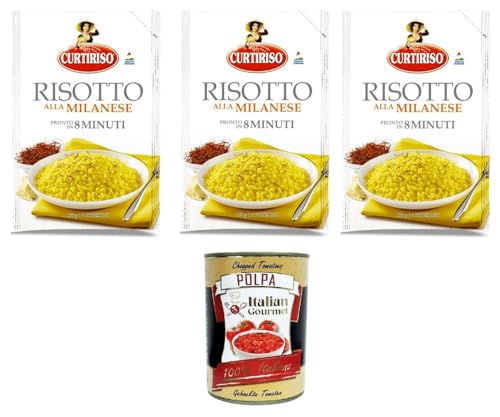 Curtiriso Risotto alla Milanese pronto in 8 minuti Risotto alla Milanese ist in 8 Minuten fertig 3x175gr + Italian gourmet polpa 400g von Italian Gourmet E.R.