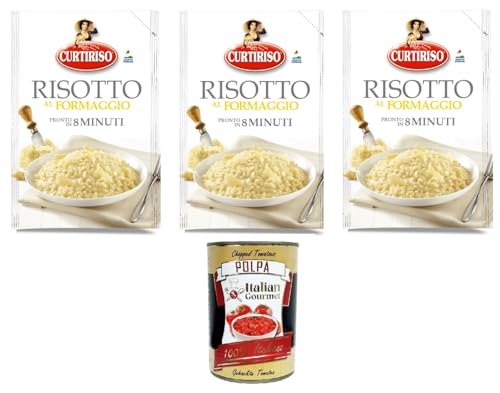 Curtiriso Risotto alla Parmigiana-Formaggio pronto in 8 minuti Parmigiana-Käse-Risotto ist in 8 Minuten fertig 3x175gr + Italian gourmet polpa 400g von Italian Gourmet E.R.