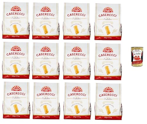 DI LEO Biscotti Frollini Trallalleri, Bronze -gezielte Kekse, Ohne Palmöl Biscuits, 12x 500g + Italian Gourmet polpa 400g von Italian Gourmet E.R.