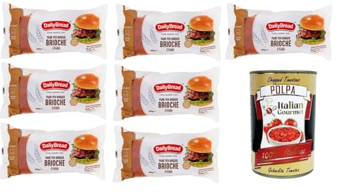 Daily Bread Brot für Burger-Brioche-Sandwiches 7x300g+ Italian Gourmet polpa 400g von Italian Gourmet E.R.