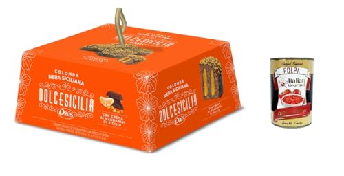 Dais Colomba pasquale Nera Siciliana farcita al mandarino di Sicilia Sizilianisches Schwarz gefüllt mit sizilianischer Mandarine 800g + Italian Gourmet polpa 400g von Italian Gourmet E.R.