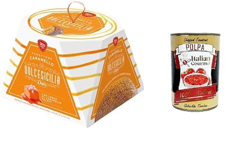 Dais Dolcesicilia Panettone Caramello, Kuchen mit Karamell-Geschmack, 800 g+ Italian Gourmet polpa 400g von Italian Gourmet E.R.