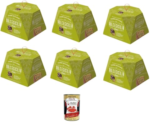 Dais Panettone Dolcesicilia Cuore Siciliano Mit sizilianischer Pistaziencreme und dunklen Schokoladenstückchen 6x750gr + Italian Gourmet polpa 400g von Italian Gourmet E.R.