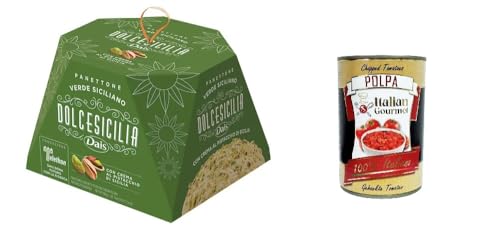 Dais Panettone Dolcesicilia Verde Siciliano Mit sizilianischer Pistaziencreme 800g+ Italian Gourmet polpa 400g von Italian Gourmet E.R.