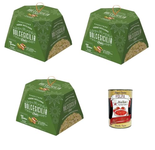 Dais Panettone Dolcesicilia Verde Siciliano Mit sizilianischer Pistaziencreme3x800g+ Italian Gourmet polpa 400g von Italian Gourmet E.R.