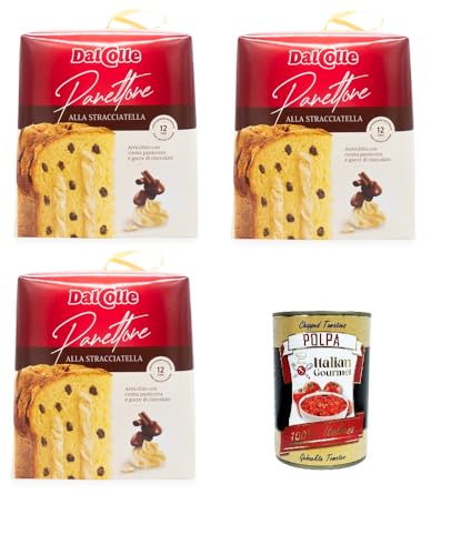 Dal Colle Panettone alla Stracciatella Panettone mit Stracciatella 3x750gr + Italian Gourmet Polpa di Pomodoro 400g von Italian Gourmet E.R.