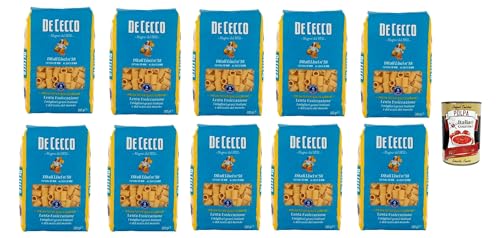 De Cecco Ditali Lisci N°58, 100% Italienisch Pasta Nudeln 10x 500g + Italian Gourmet Polpa 400g von Italian Gourmet E.R.