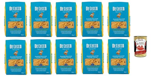 De Cecco Pennette Lisce N°140 100% Italienisch Pasta Nudeln 10x 500g + Italian Gourmet Polpa 400g von Italian Gourmet E.R.
