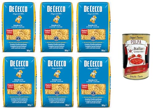 De Cecco Rotelle n° 54, Pasta di semola di grano duro Nudeln aus Hartweizengrieß 6x500gr+ Italian Gourmet polpa 400g von Italian Gourmet E.R.