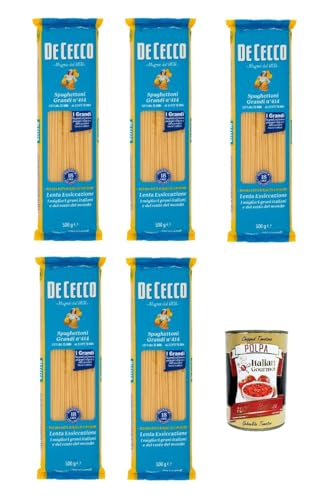 De Cecco Spaghettoni Grandi N°414, 100% Italienisch Pasta Nudeln 5x 500g + Italian Gourmet Polpa 400g von Italian Gourmet E.R.