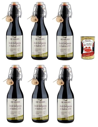 De Nigris Aceto Balsamico Di Modena I.G.P. , Balsamico-Essig aus Modena 6x 250ml + Italian Gourmet polpa 400g von Italian Gourmet E.R.