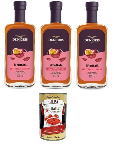 De Nigris- I Fruttati – Frutto della Passione Fruchtige Früchte – Passionsfrucht 3x100ml + Italian Gourmet polpa 400g von Italian Gourmet E.R.