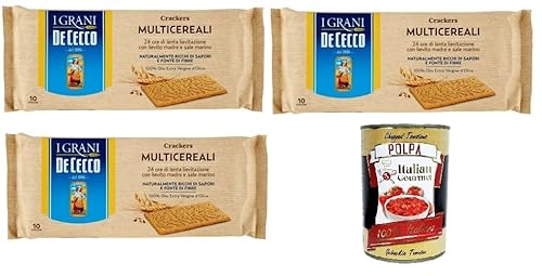 De cecco Crakers Multicereali Mehrkorncracker 3x250gr + Italian Gourmet polpa 400g von Italian Gourmet E.R.