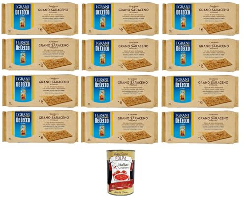 De cecco Crakers con Grano Saraceno integrale Cracker mit Vollkorn-Buchweizen 12x250gr + Italian Gourmet polpa 400g von Italian Gourmet E.R.