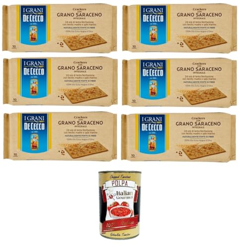 De cecco Crakers con Grano Saraceno integrale Cracker mit Vollkorn-Buchweizen 6x250gr + Italian Gourmet polpa 400g von Italian Gourmet E.R.