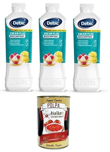 Debic Crema Plus Mascarpone-Creme und Mascarpone-Mischung zum Schlagen und Kochen, 3x 1lt + Italian Gourmet polpa 400g von Italian Gourmet E.R.