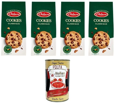 Delacre La Biscuiterie Cookies Classique La Biscuiterie Klassische Kekse 4x 136 g+Italian Gourmet polpa 400g von Italian Gourmet E.R.