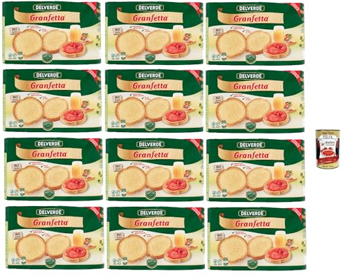 Delverde Granfetta Fette Biscottate 40 fette Zwieback duftend und leicht Kekse 12x 600g + Italian Gourmet polpa 400g von Italian Gourmet E.R.