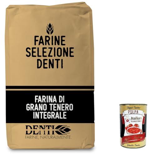 Denti. Farina Professionale Di grano tenero Integrale Professionelles Vollkorn-Weichweizenmehl 25kg+ Italian Gourmet polpa 400g von Italian Gourmet E.R.