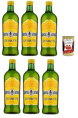 Desantis Olio di oliva, Olivenöl bestehend aus raffinierten Olivenölen und nativen Olivenölen 6x 1lt + Italian Gourmet polpa 400g von Italian Gourmet E.R.