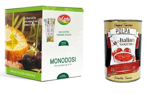 Di Carlo Natives Olivenöl Extra HO.RE.CA 100 Einzeldosen à 12 ml+ Italian Gourmet polpa 400g von Italian Gourmet E.R.