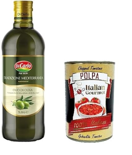 Di Carlo Olio D'oliva, Tradizione Mediterranea 1lt + Italian Gourmet polpa 400g von Italian Gourmet E.R.