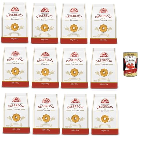 Di Leo, Biscotti Frollini Caserecci Lune Nuove, Bronze -gezielte Kekse, Süße und echte Biscuits, 12x 500g + Italian Gourmet polpa 400g von Italian Gourmet E.R.