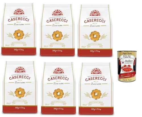 Di Leo, Biscotti Frollini Caserecci Lune Nuove, Bronze -gezielte Kekse, Süße und echte Biscuits, 8x 500g + Italian Gourmet polpa 400g von Italian Gourmet E.R.