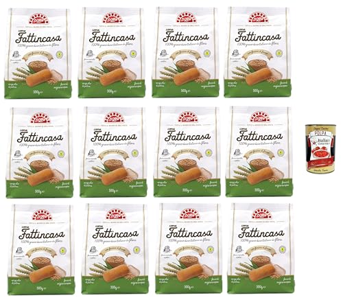 Di Leo Biscotti come Fattincasa con farina di farro, Kekse als hausgemachtes mit geschrieben Mehl, biscuits 12x 500g + Italian Gourmet polpa 400g von Italian Gourmet E.R.