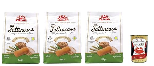 Di Leo Biscotti come Fattincasa con farina di farro, Kekse als hausgemachtes mit geschrieben Mehl, biscuits 3x 500g + Italian Gourmet polpa 400g von Italian Gourmet E.R.