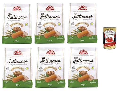 Di Leo Biscotti come Fattincasa con farina di farro, Kekse als hausgemachtes mit geschrieben Mehl, biscuits 6x 500g + Italian Gourmet polpa 400g von Italian Gourmet E.R.