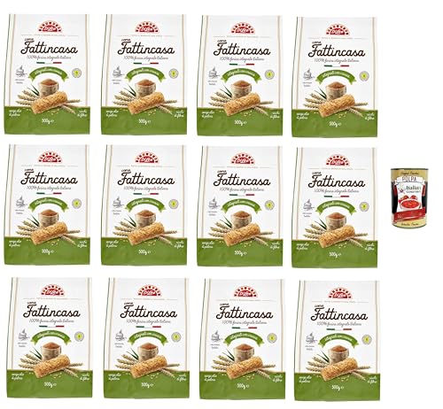 Di Leo Biscotti come Fattincasa con farina integrale, Kekse als hausgemachtes mit mit vollem Mehl, biscuits 12x 500g + Italian Gourmet polpa 400g von Italian Gourmet E.R.