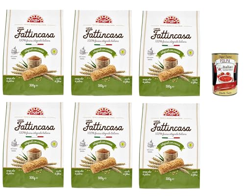 Di Leo Biscotti come Fattincasa con farina integrale, Kekse als hausgemachtes mit mit vollem Mehl, biscuits 6x 500g + Italian Gourmet polpa 400g von Italian Gourmet E.R.